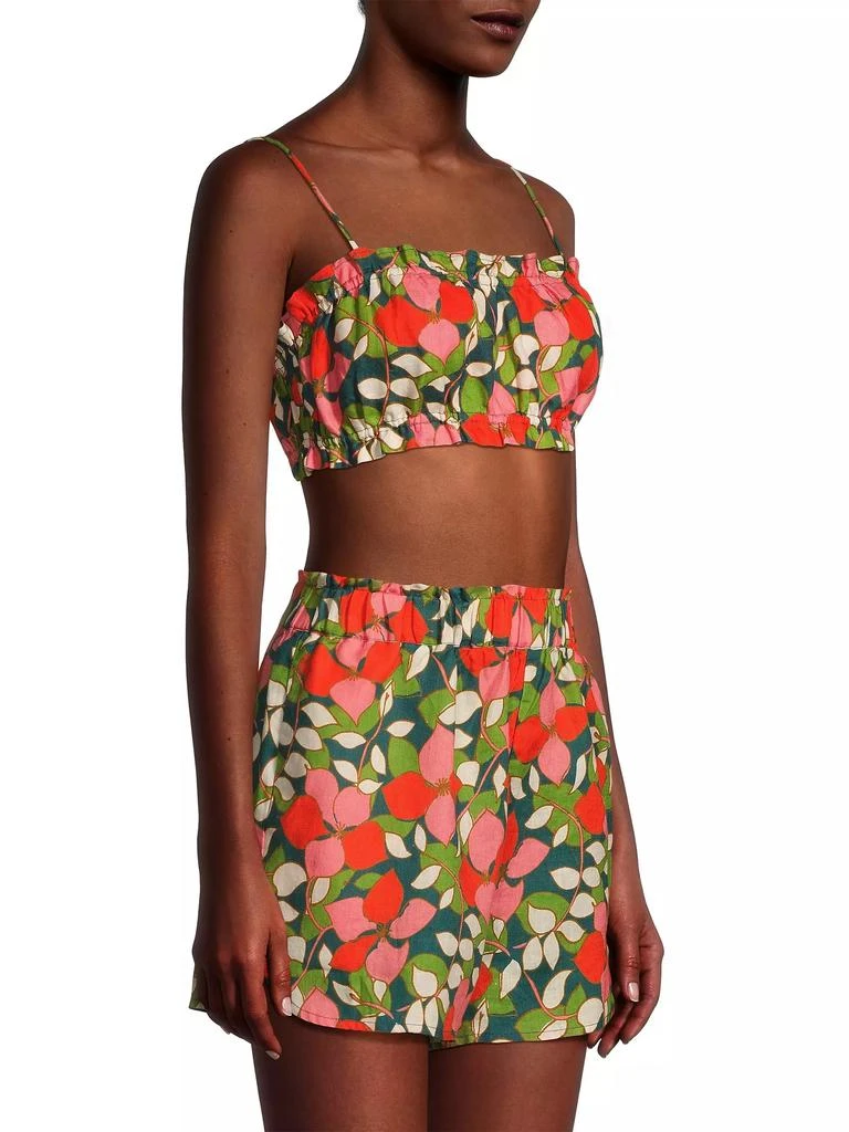 Birds of Paradis Brigette Floral Linen Bandeau Top 4