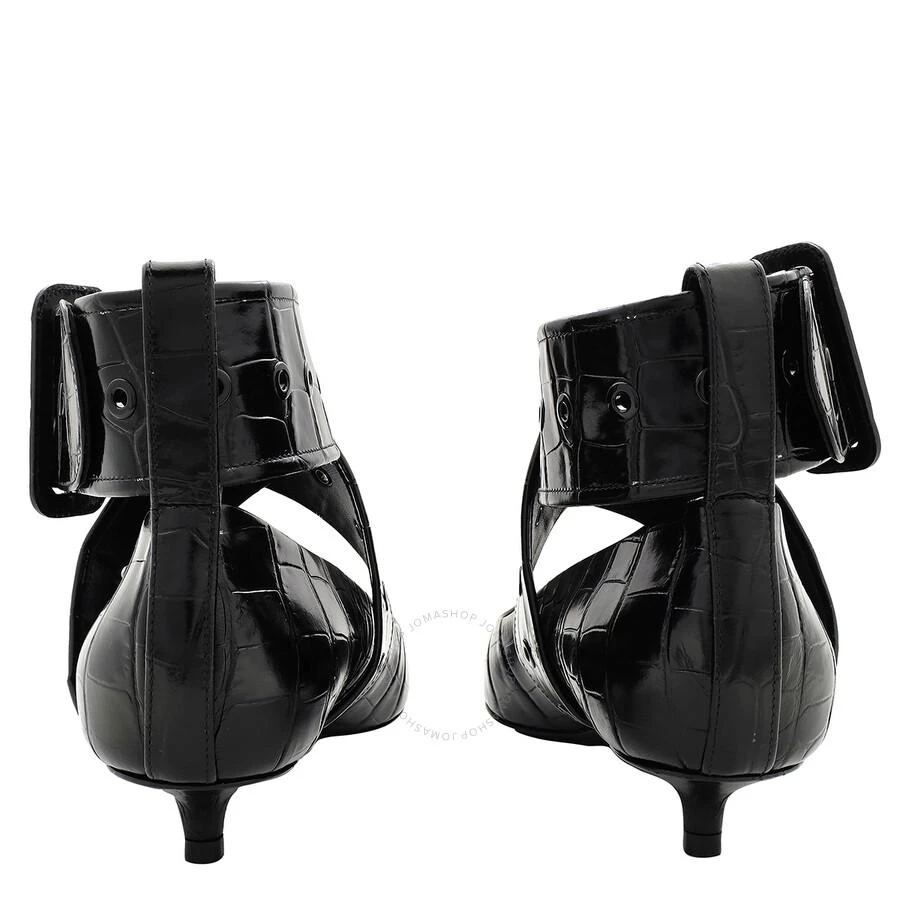 Burberry Kitten-Heel Point-Toe Embossed Leather Pumps 3
