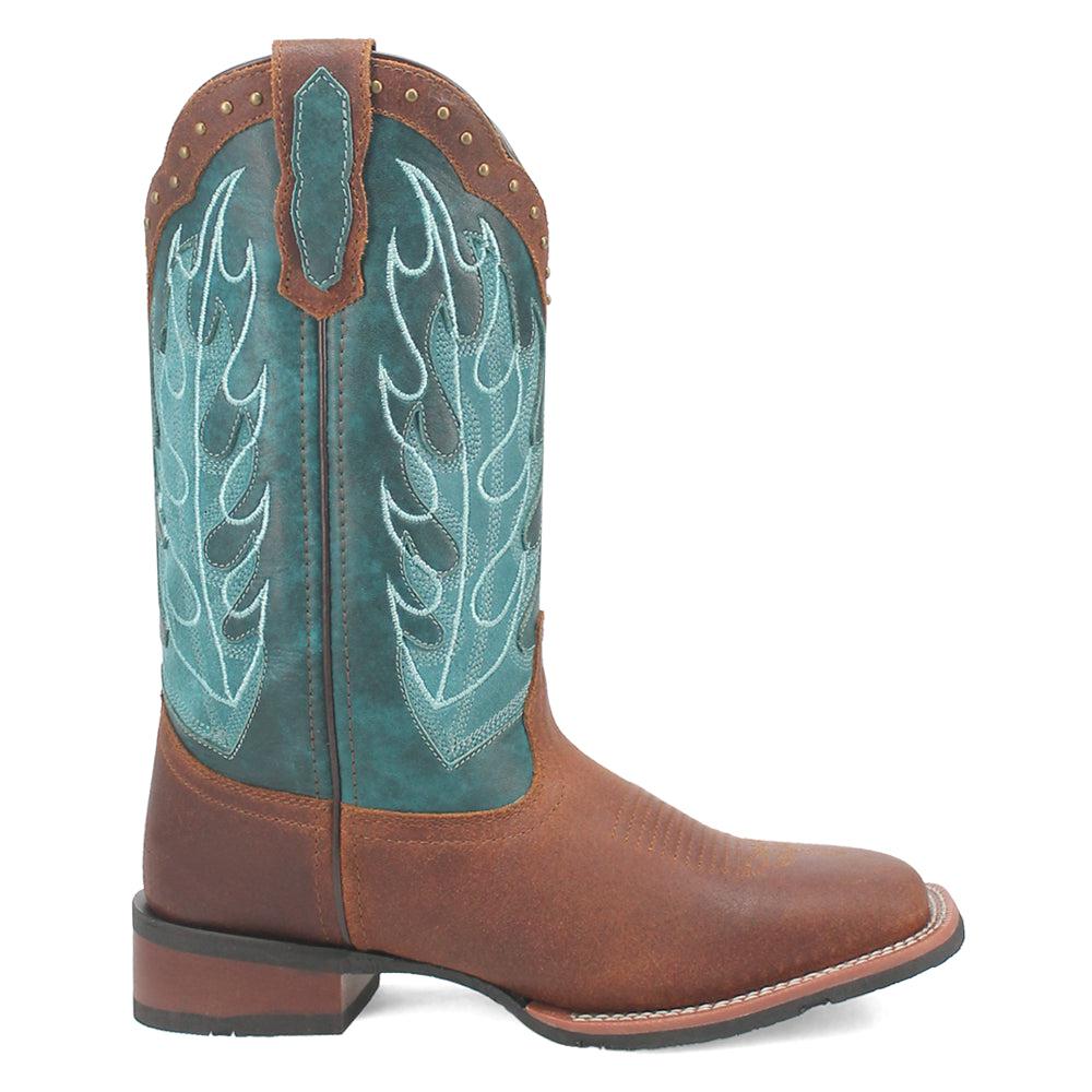Laredo Faye Embroidered Studded Square Toe Cowboy Boots