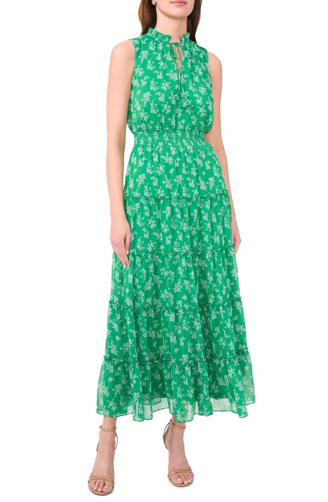 Halogen Split Neck Tiered Maxi Dress