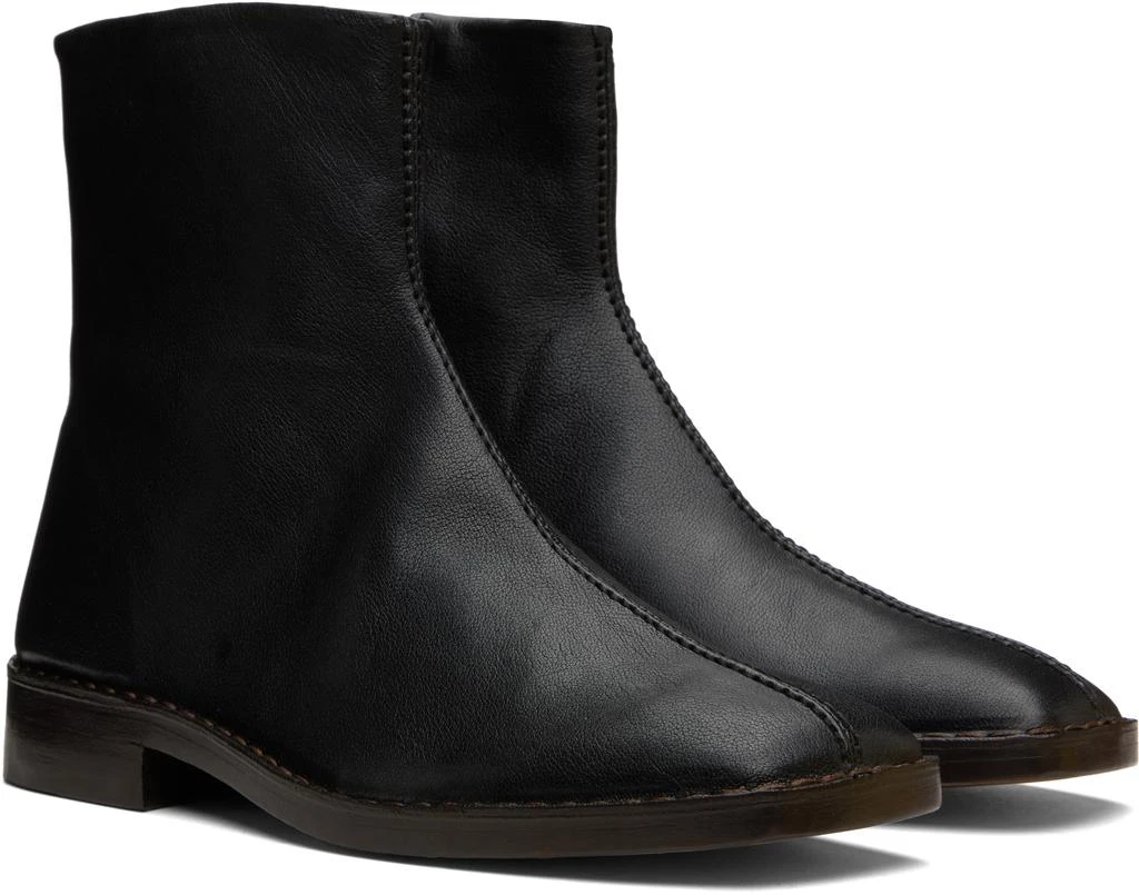 Lemaire Black Piped Zipped Boots 4