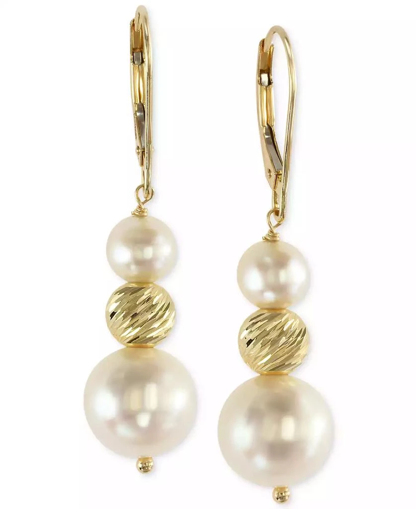 Effy EFFY® Cultured Freshwater Pearl Drop Earrings in 14k Gold (5-1/2mm and 11mm)