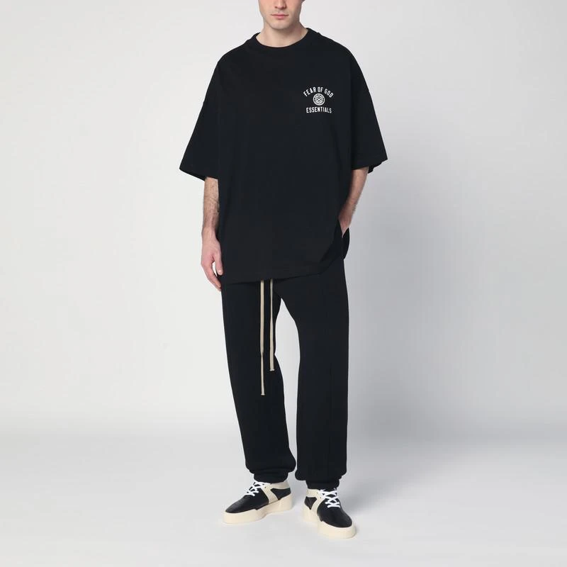Essentials Black T-shirt with University logo on the chest 2
