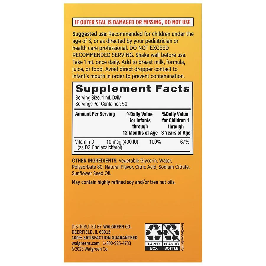 Walgreens Infant Vitamin D Drops 3