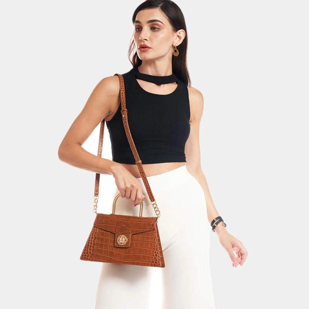 Charriol Charriol Brown Leather Laetitia Crossbody 5