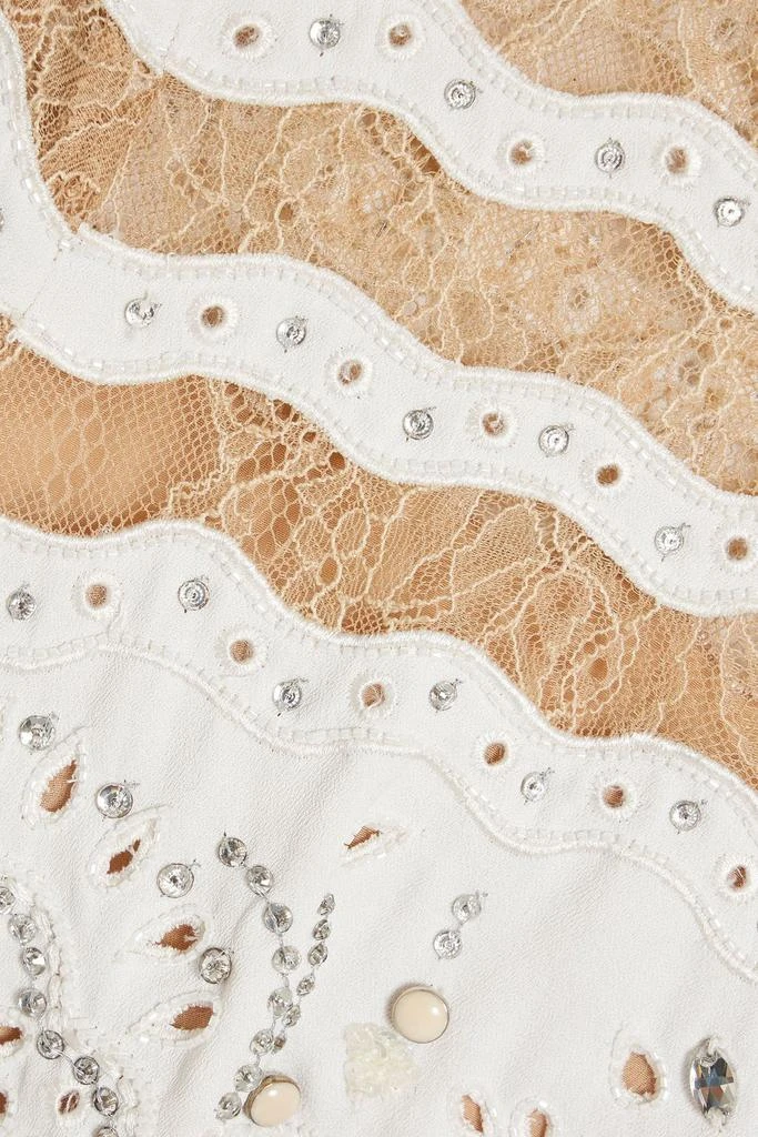 Zuhair Murad Embellished corded lace and broderie anglaise mini dress 4