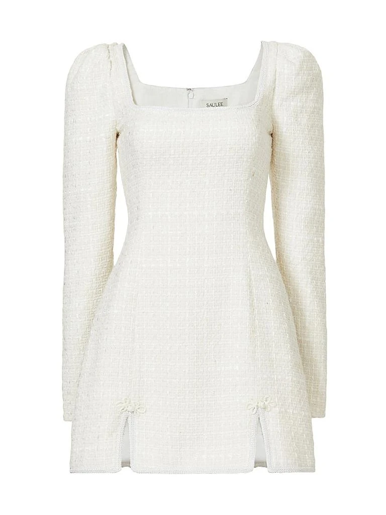 SAU LEE Jenna Tweed Square-Neck Minidress 1