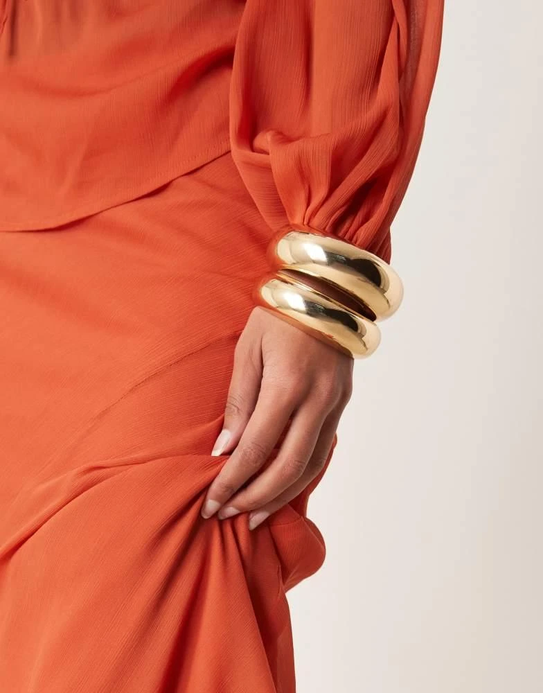 ASOS ASOS DESIGN chiffon maxi skirt co-ord in red 3