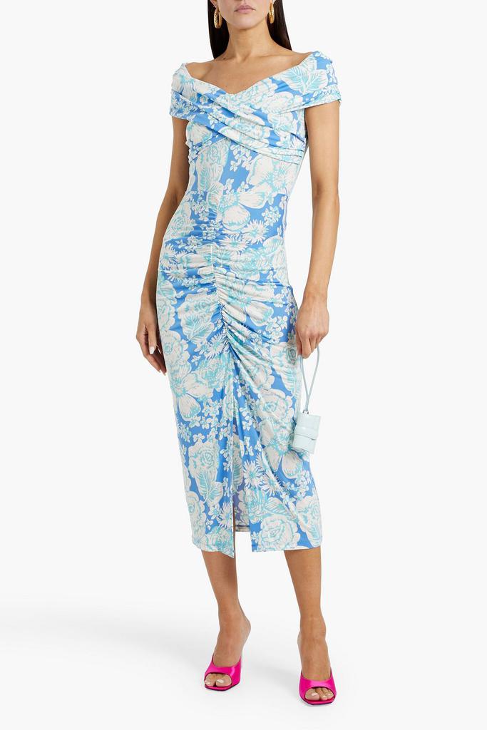 Diane von Furstenberg Stephen off-the-shoulder printed jersey midi dress