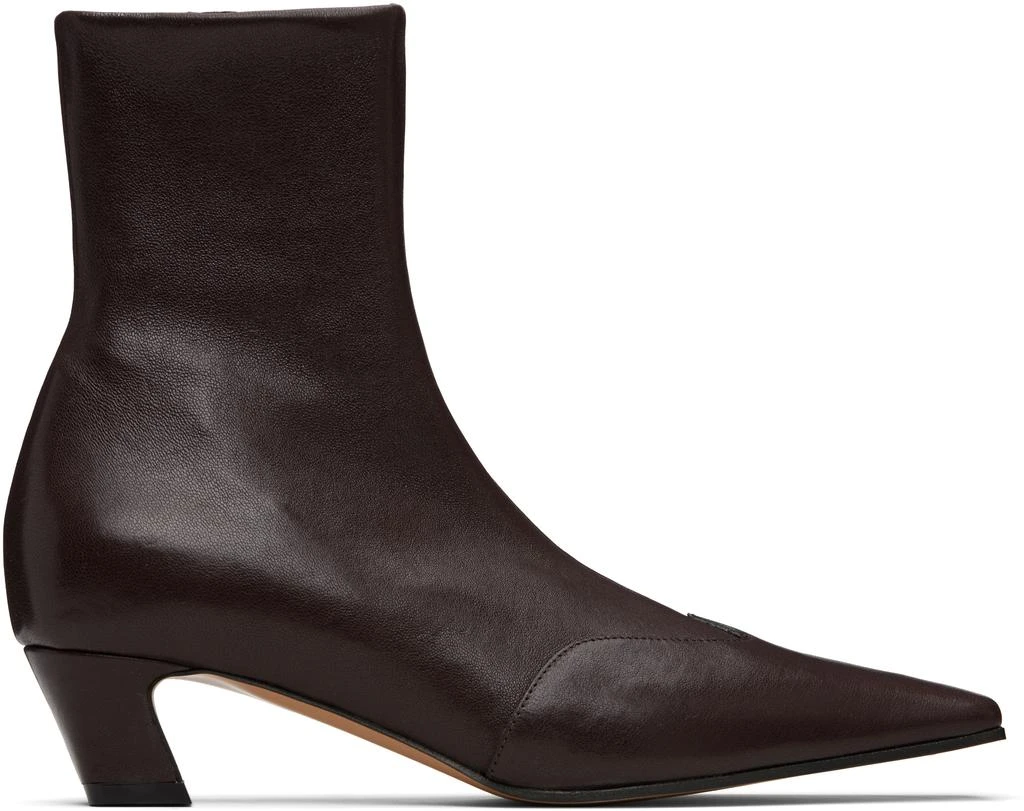 Khaite Brown Nevada Stretch Low Boots 1
