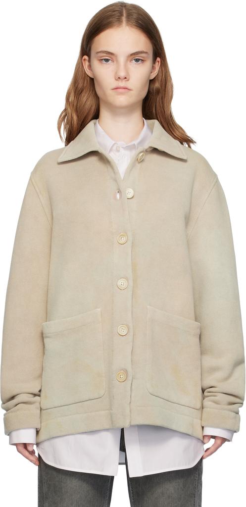 Our Legacy Beige Mazzy Polo Cardigan - Women's Polo Shirts
