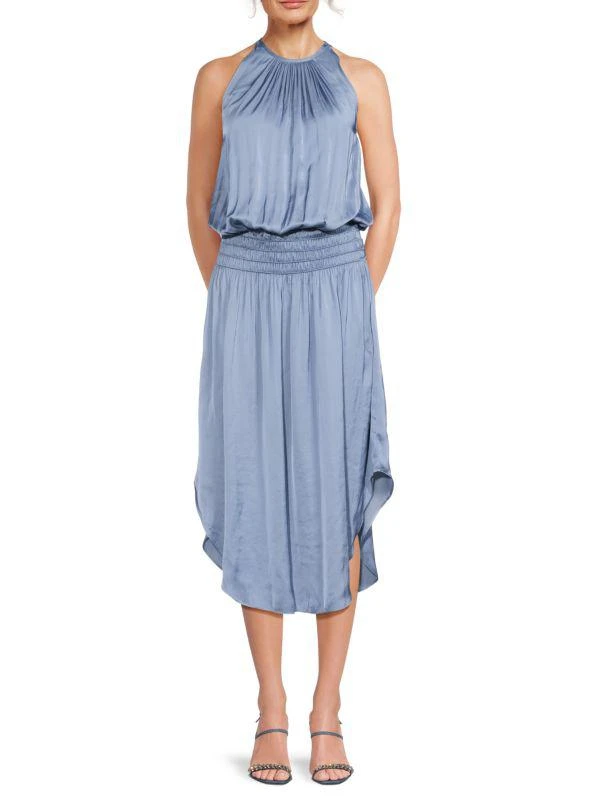 Ramy Brook Audrey Halter Midi Blouson Dress 1