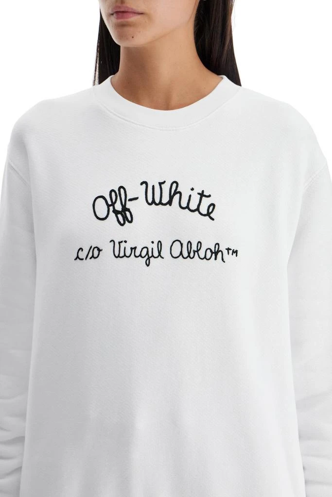 Off-White Crewneck Sweatshirt With 4