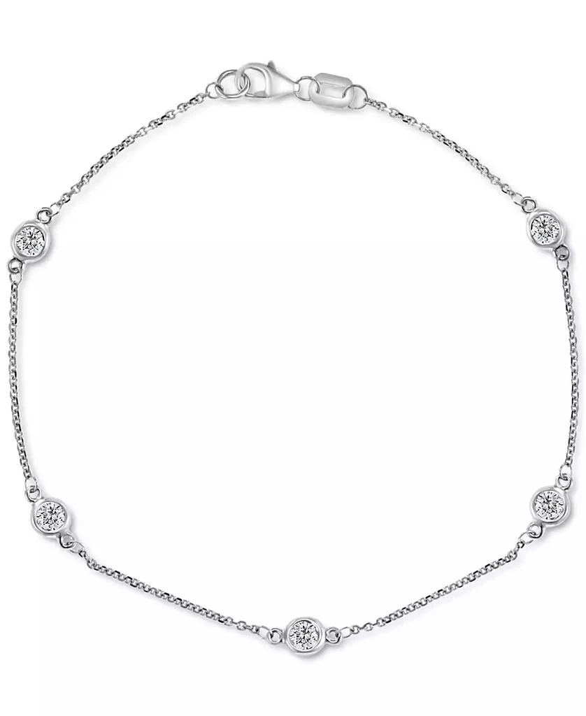 Effy EFFY® Diamond Bezel Link Bracelet (1/2 ct. t.w.) in 14k White Gold 1
