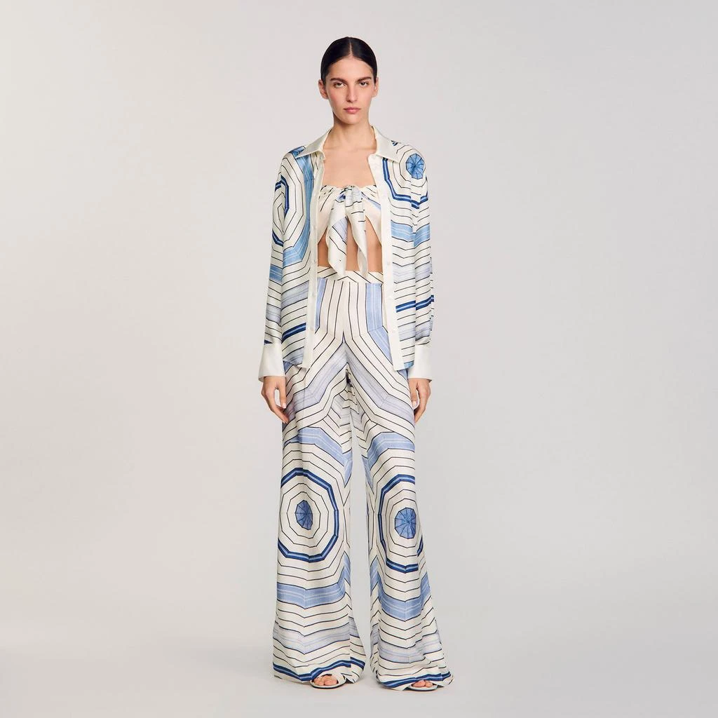Sandro Spiral-motif wide-leg trousers 1