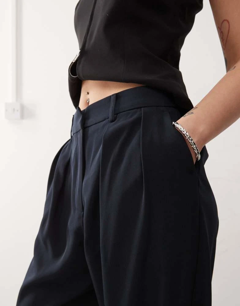 Motel Motel nala slouchy wide leg low rise trousers in navy 3