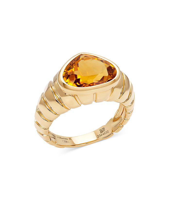 MARINA 18K Yellow Gold Trisolina Timo Citrine Statement Ring