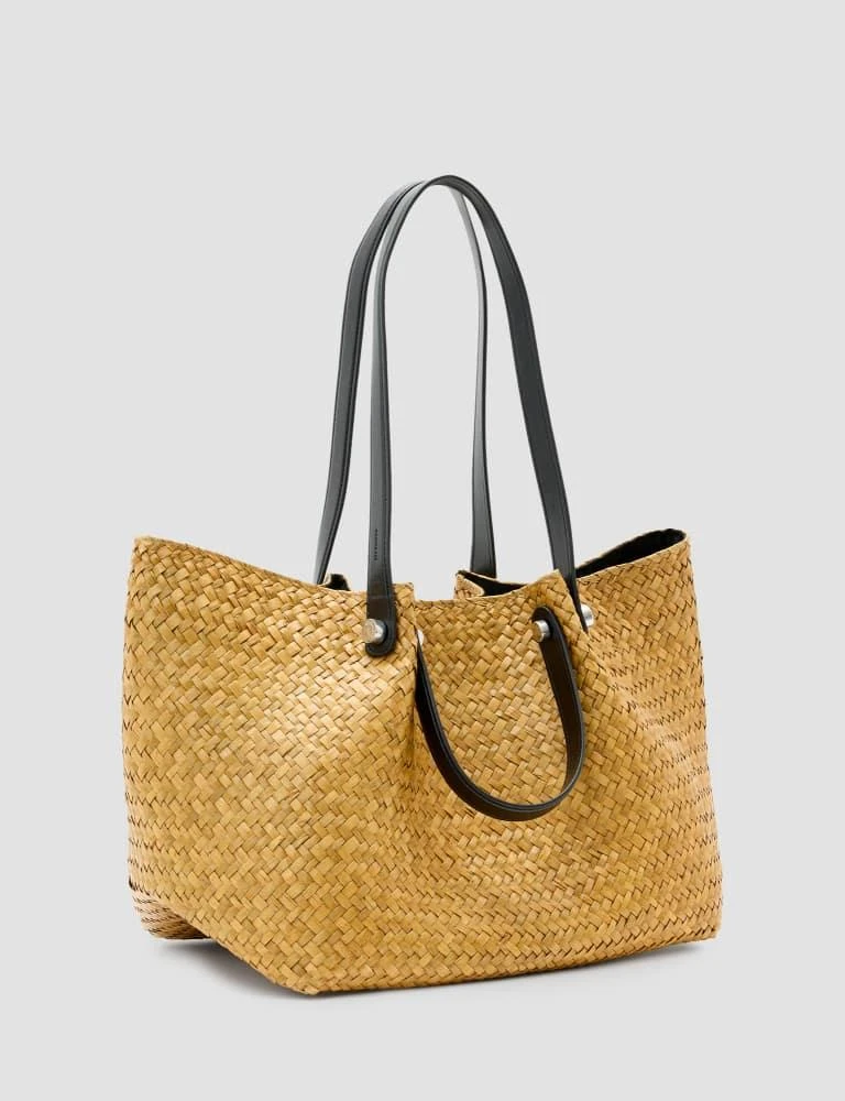 ALL SAINTS AllSaints Allington straw shoulder bag in natural 1