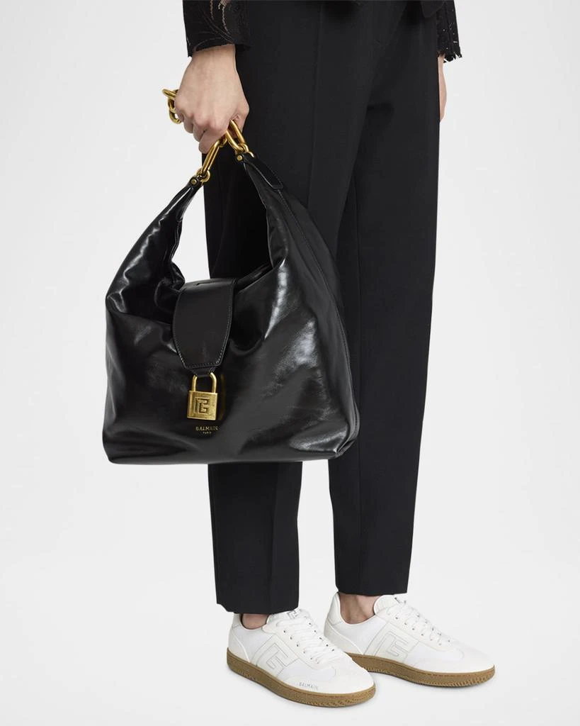 Balmain Sync Hobo Bag in Calfskin Leather 2