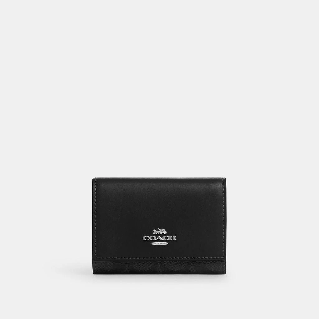 Coach Micro Wallet In Signature Canvas 1
