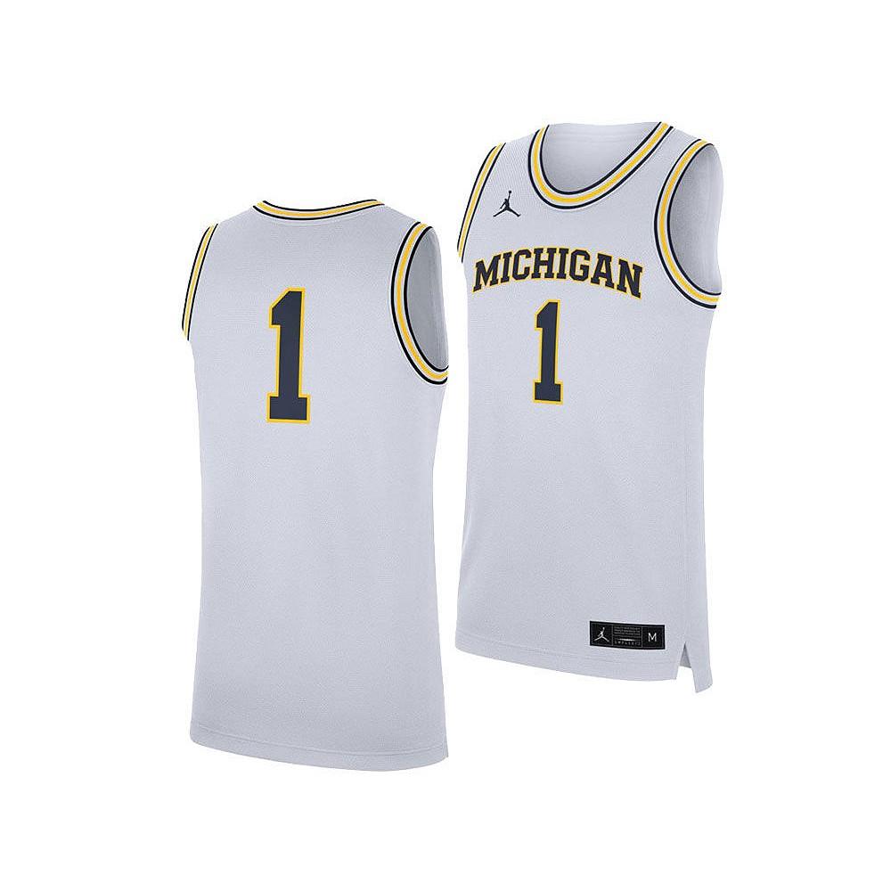 Jordan Men's Michigan Wolverines Replica Basketball Home Jersey