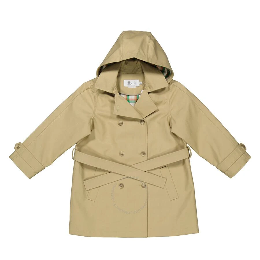 Bonpoint Kids Beige Aida Hooded Trench Coat 1
