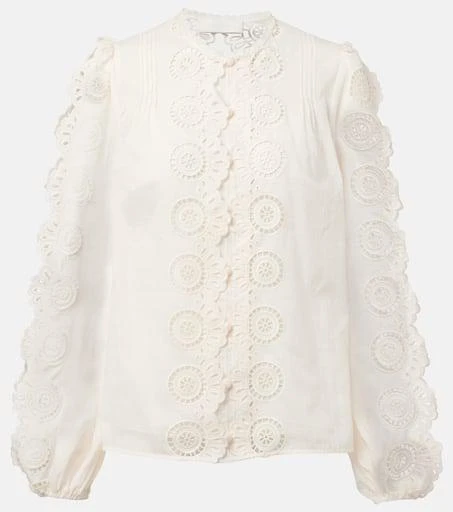Zimmermann Lucky embroidered cotton blouse 1