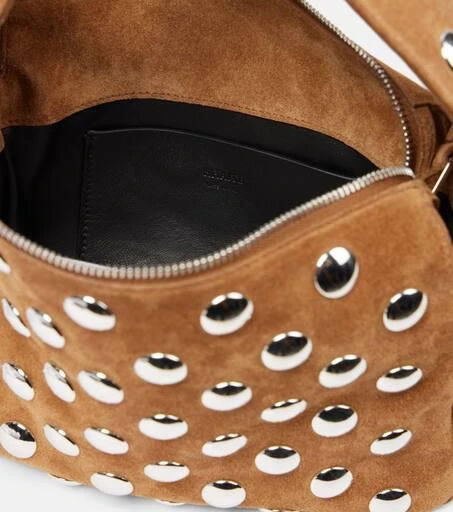Khaite Elena Small studded suede shoulder bag 3