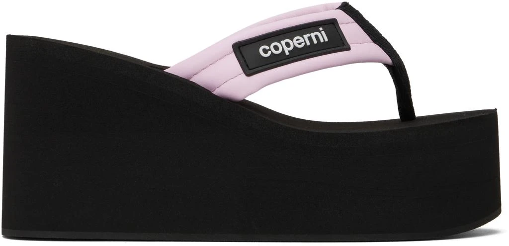 COPERNI Black & Pink Branded Wedge Sandals 1
