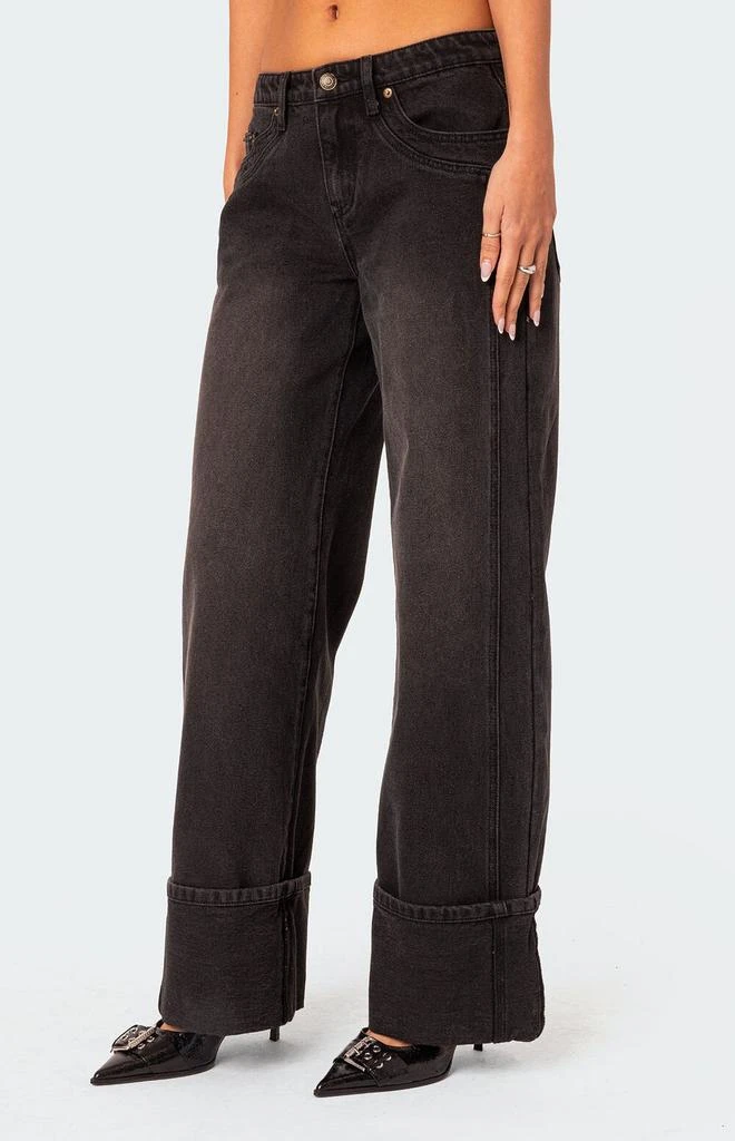 Edikted Vesper Cuffed Low Rise Jeans 4