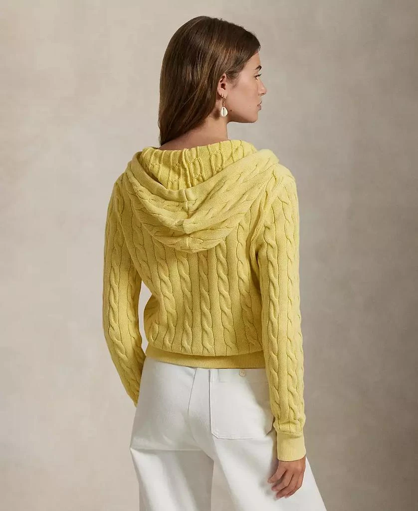 Ralph Lauren Women's Cable-Knit Cotton Full-Zip Hoodie Sweatshirt 2
