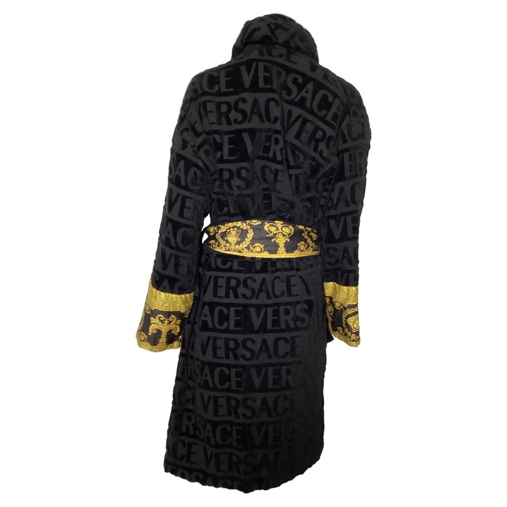 Versace I Love Baroque Bathrobe in Black Cotton 4