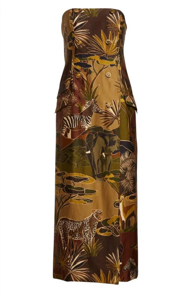 Farm Rio Farm Rio - Strapless Buttonned Midi Dress 5