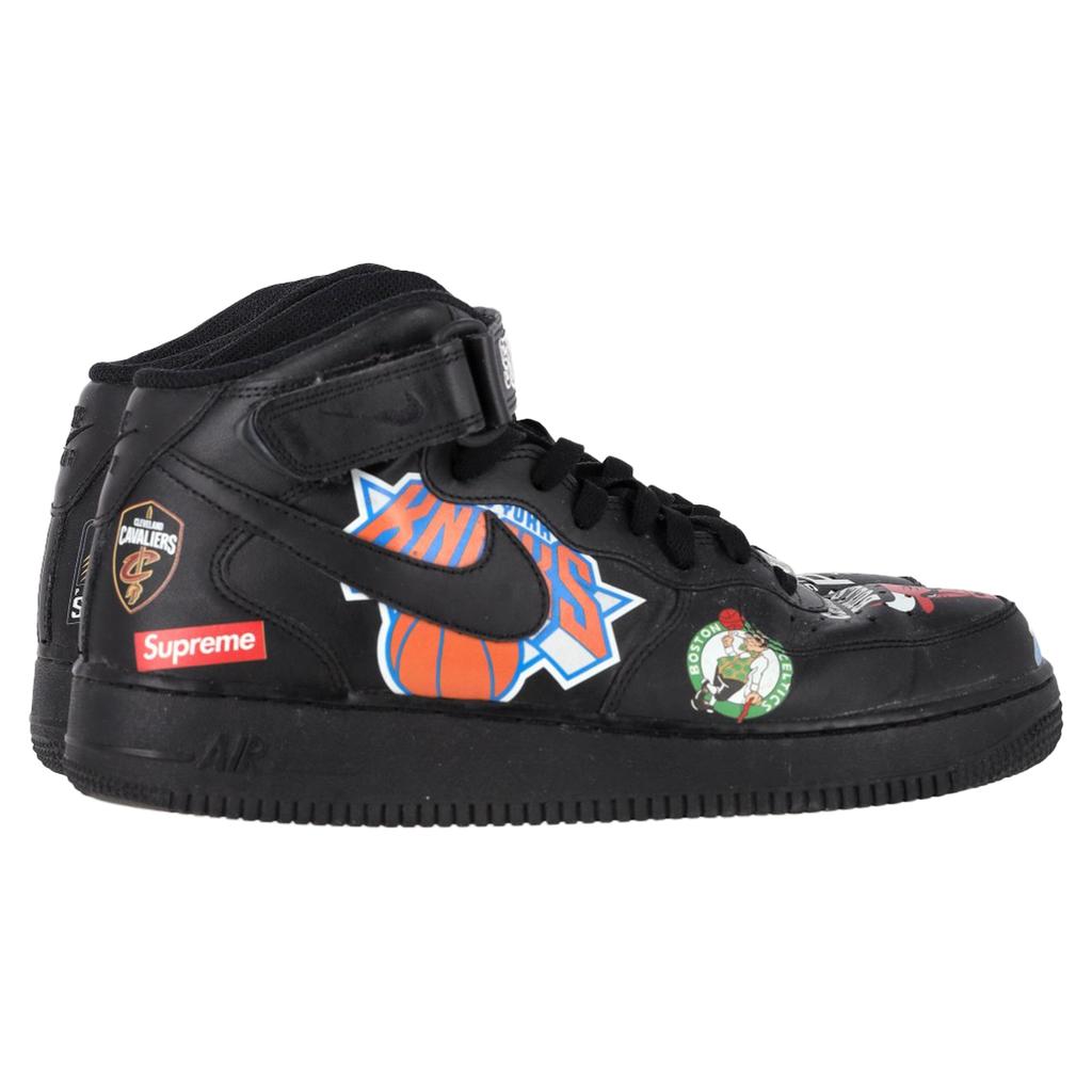 Supreme x Nike Air Force 1 Mid  Sneakers in Black Leather