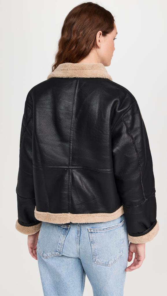 Moon River Black Faux Shearling Jacket