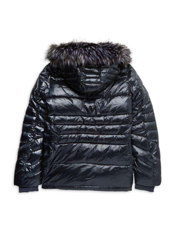 Pajar Little Girl's & Girl's Faux Fur Trim Hooded Puffer Jacket