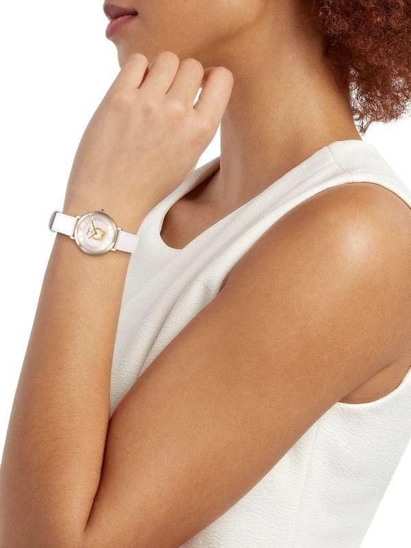 Salvatore Ferragamo Minuetto Stainless Steel Case 
Leather Strap Watch/36MM 2