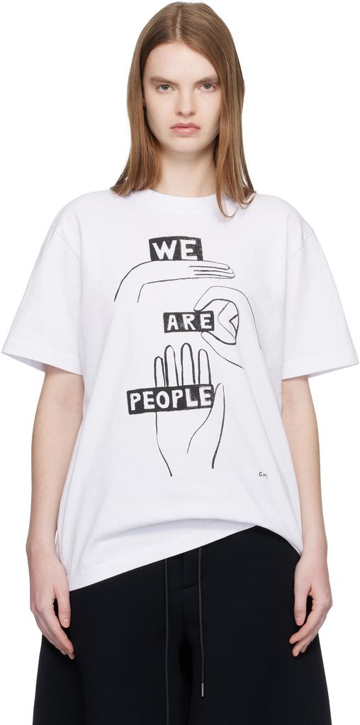 Sacai White Man Ray Print T-shirt - T-Shirts - Compare Prices from
