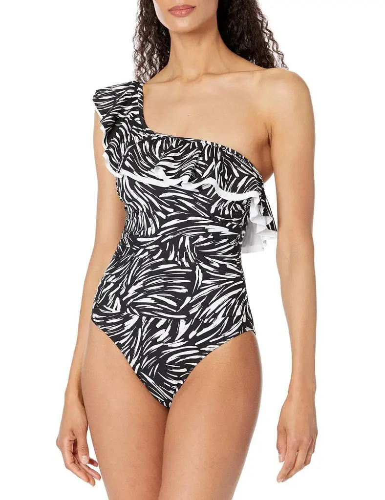 Profile by Gottex Profile By Gottex - Swan One Shoulder Ruffle One Piece Swimsuit
