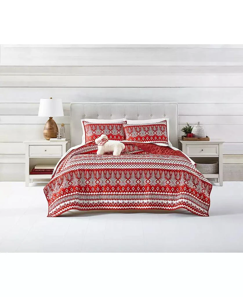 Martha Stewart Fair Isle 4-Pc. Quilt Tote Set, King, Exclusively at Macy’s 5