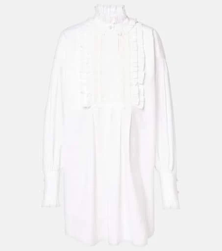 Valentino Ruffled cotton, linen, and silk minidress 1