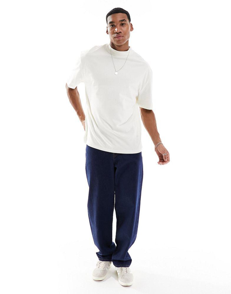 ASOS ASOS DESIGN essential oversized high neck t-shirt in cream