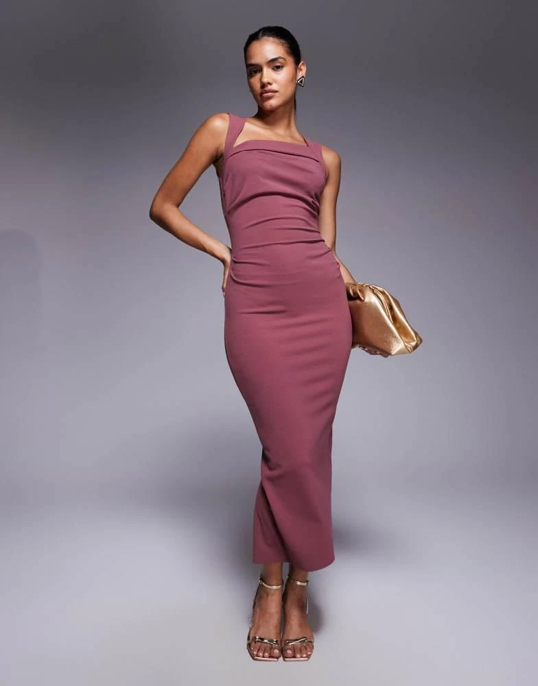 asos dusty pink bridesmaid dress Black Cutout Maxi Dress