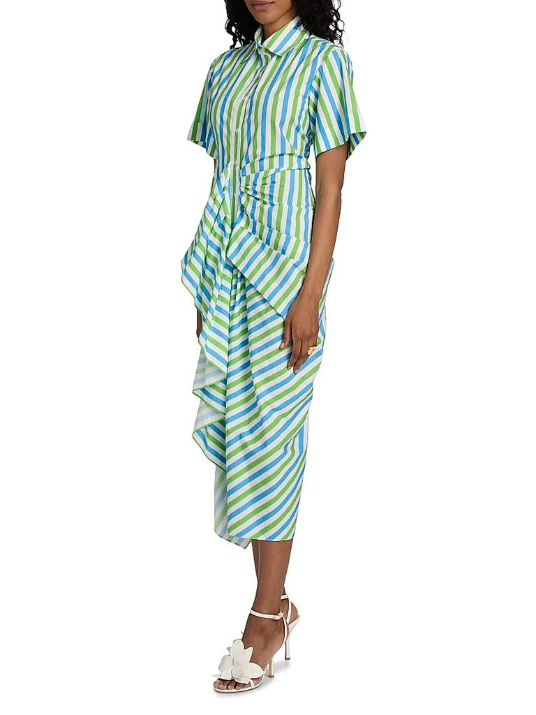 Rosie Assoulin Striped Gathered Ruffle Shirtdress 4