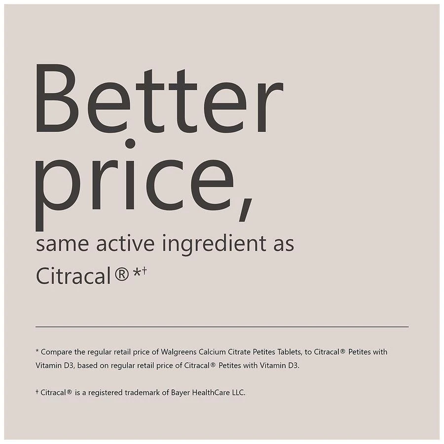 Walgreens Calcium Citrate Petites 400 mg Tablets with D3 (100 days) 6