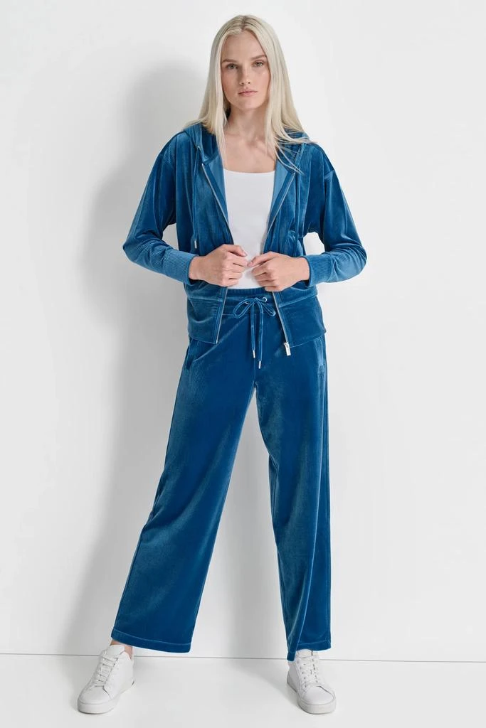 DKNY PLATINUM VELOUR RIB WIDE LEG PANT 3