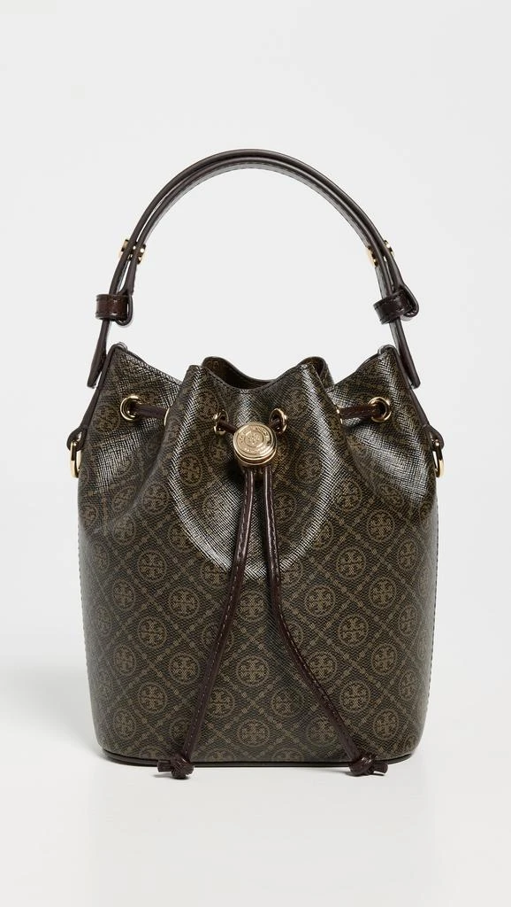 Tory Burch T Monogram Coated Canvas Mini Bucket Bag 1