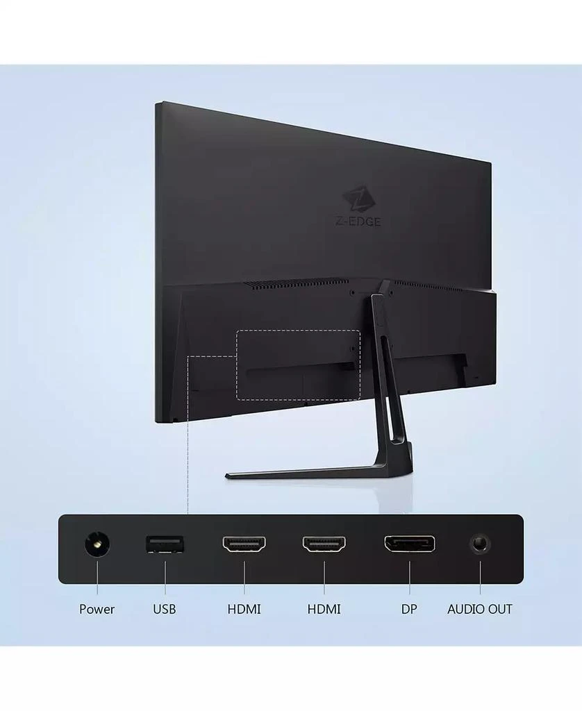 Z-EDGE U27P4K 27" Ultra HD 3840 x 2160 99% sRGB 75Hz 5ms IPS 4K Monitor, HDMI, DP, FreeSync, LED Backlit, Anti-Glare, Support Wall mount 6