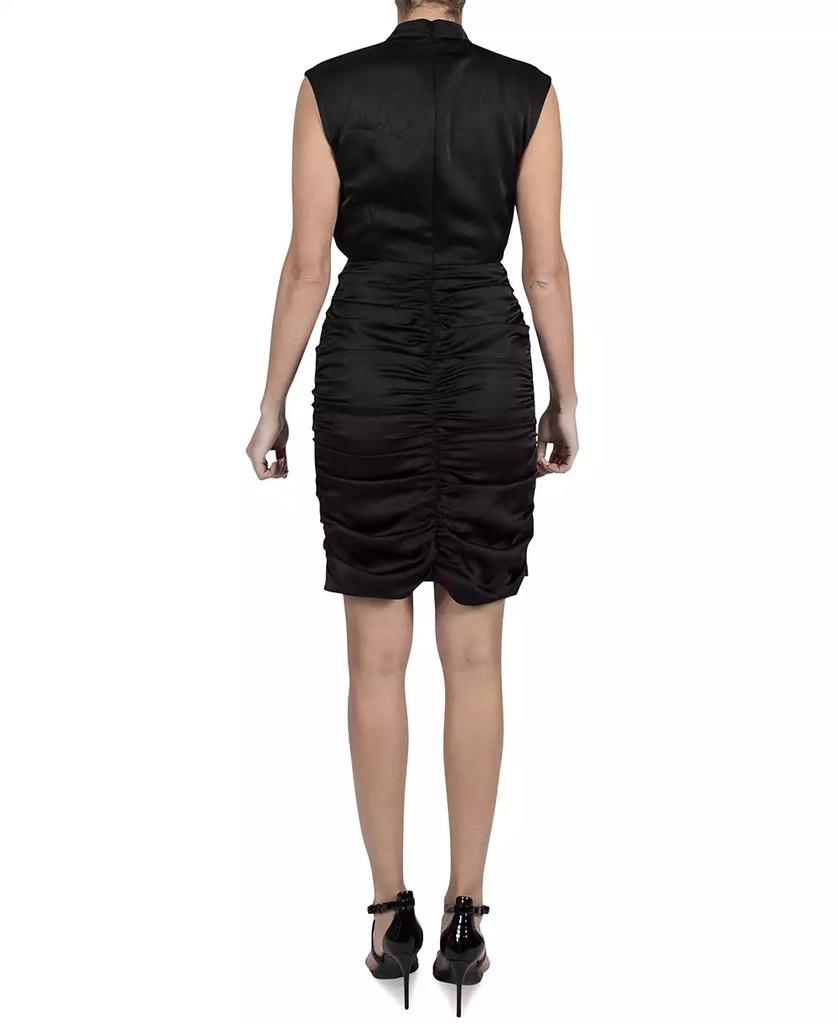 julia jordan Women's Sleeveless High-Neck Pleated Dress