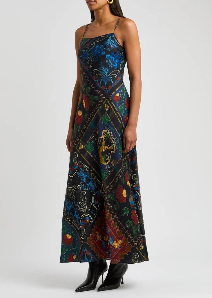 Farm Rio Printed satin maxi slip dress 2